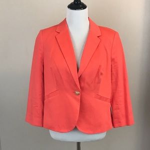 The Limited Orange Blazer with One Button - L